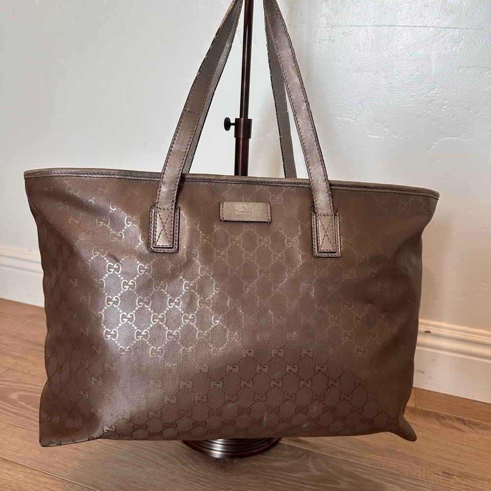 GUCCI Metallic Brown Tote Bag